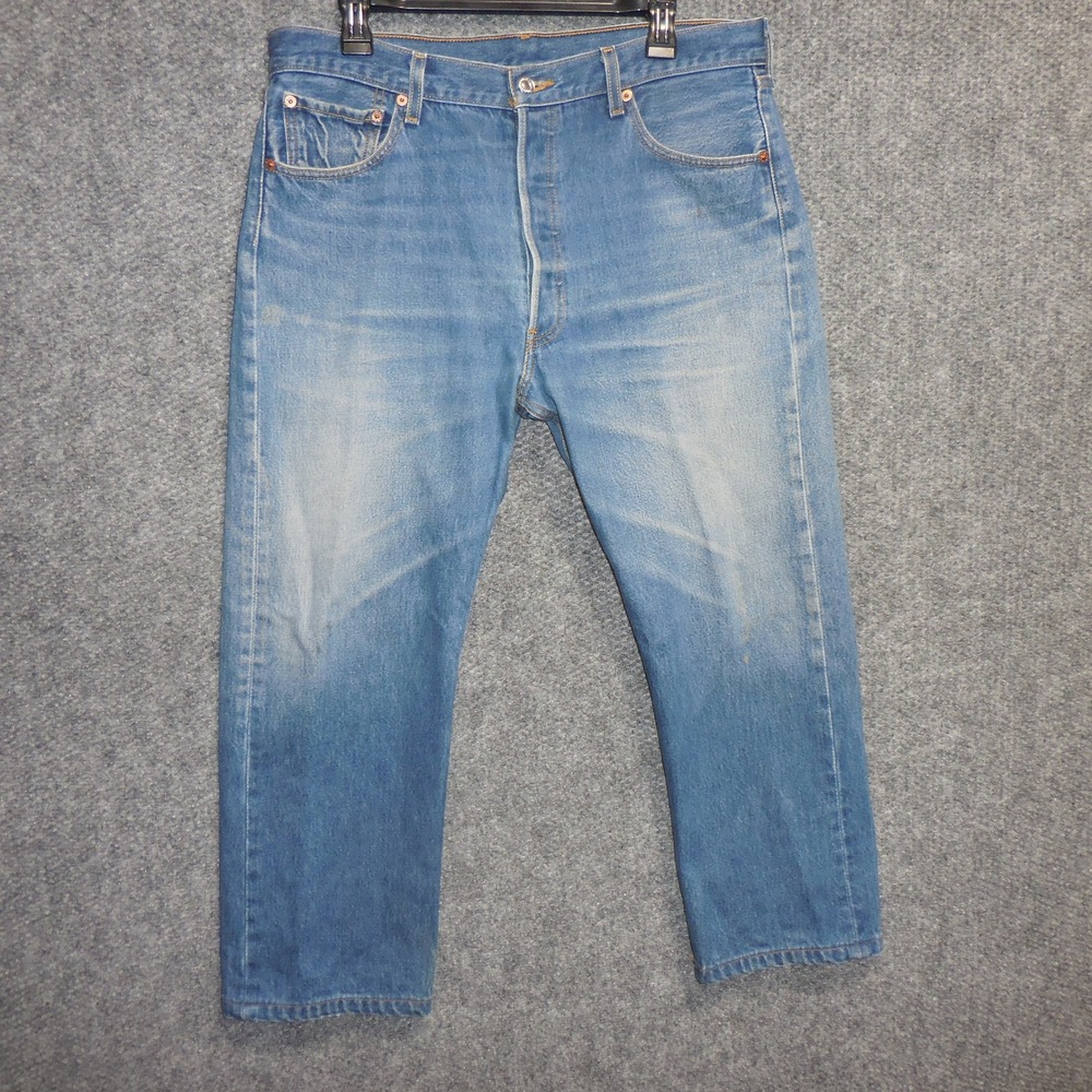 VTG Levis 501 Original Fit Straight Leg Jeans Mens 36x30 Medium Wash Blue Denim